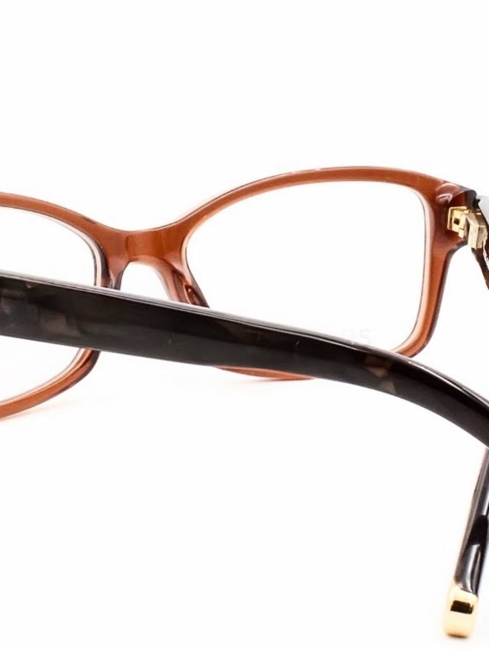 Dolce & Gabbana Brown Tortoise Square Frame Glasses with Gold Logo - Picture 5 of 11